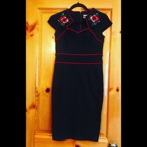 Hell Bunny Vixen Rockabilly Rose Dress Size S